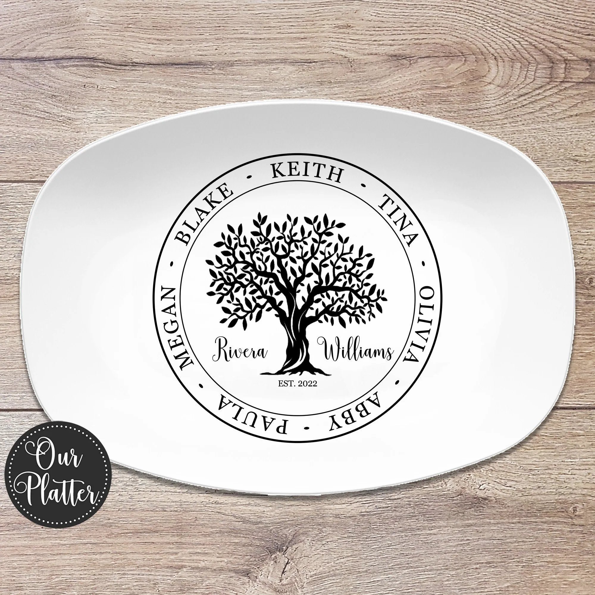 Family Tree Custom Personalized Platter