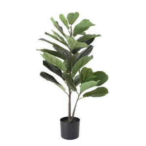 Faux Fiddle Fig Leaf Plant in a Pot