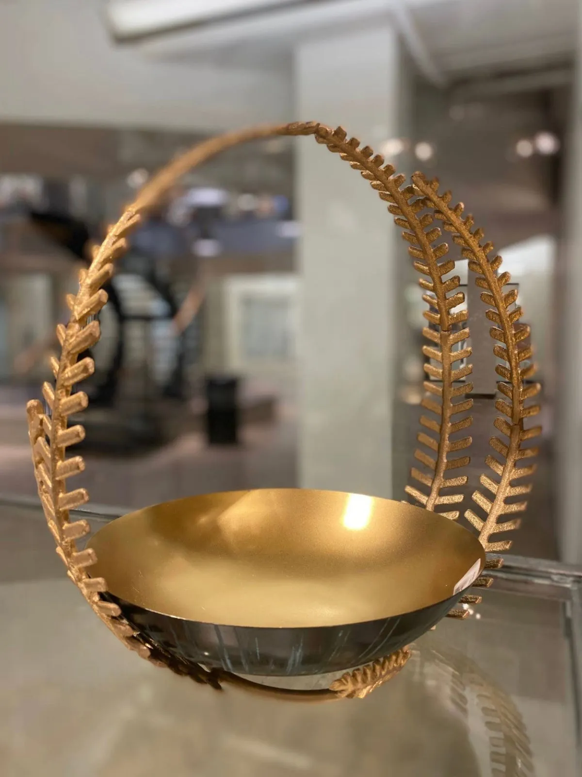 Fern Gold Branch Bowl