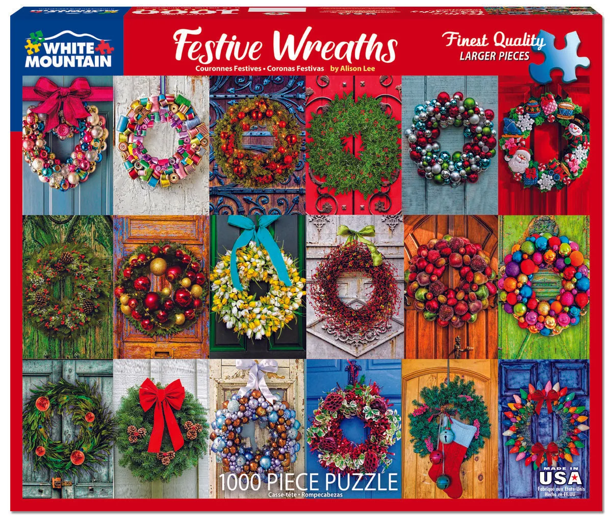 Festive Wreaths (1648pz) - 1000 Piece Jigsaw Puzzle