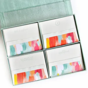 Grand Silk Stationery Box - Seafoam