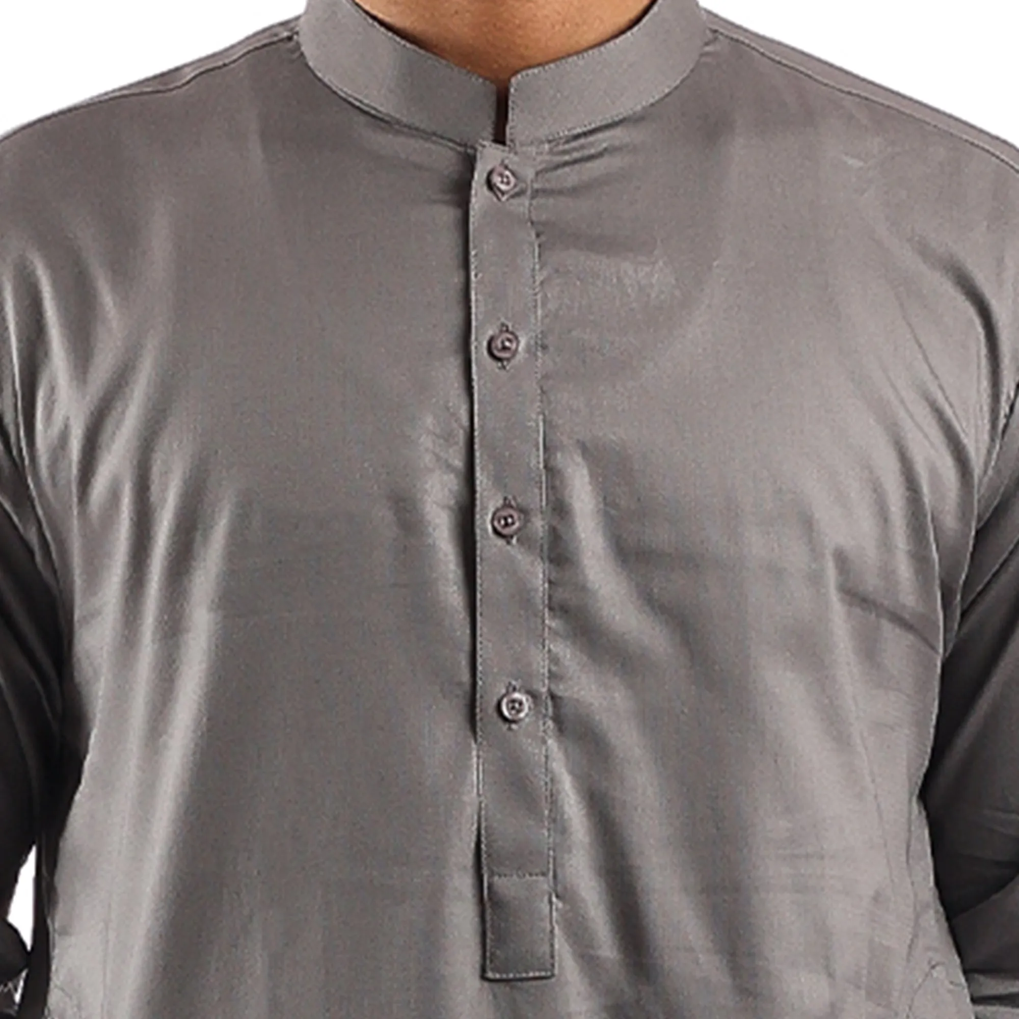 Grey Self Print Shalwar Qameez