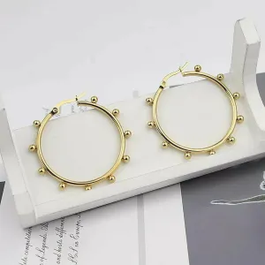 Kaima 10 Ball Medium Hoop Earrings