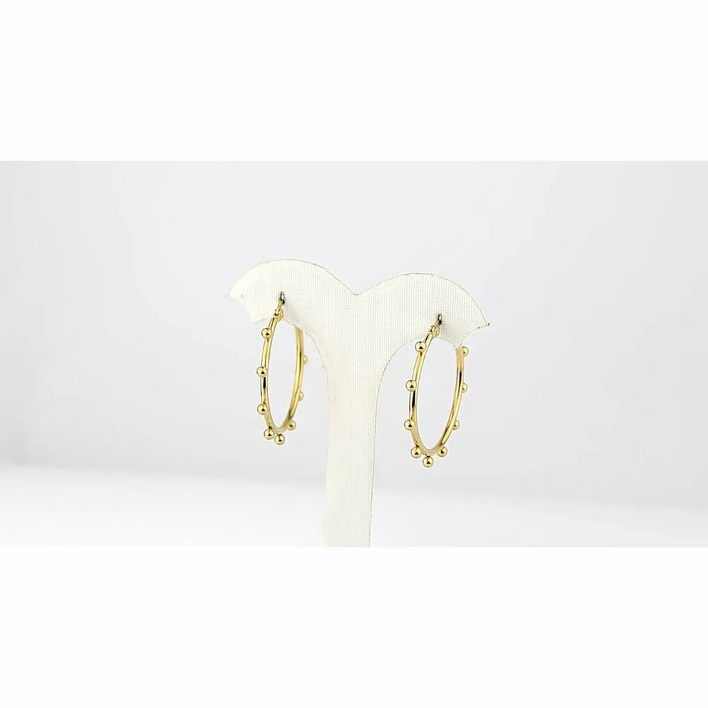 Kaima 10 Ball Medium Hoop Earrings