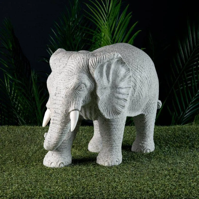 Large Granite Standing Elephant - 42cm