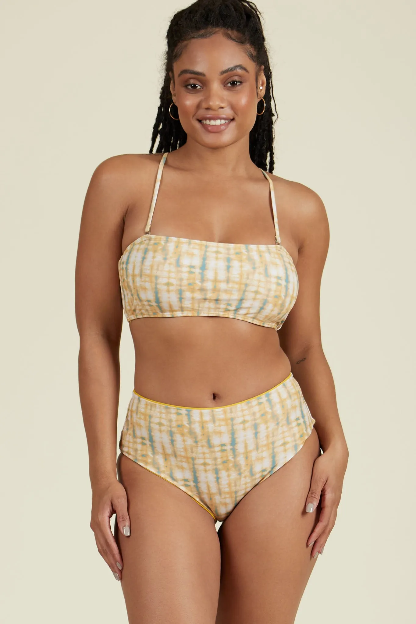 Laurel Canyon Bandeau Print Bikini Top