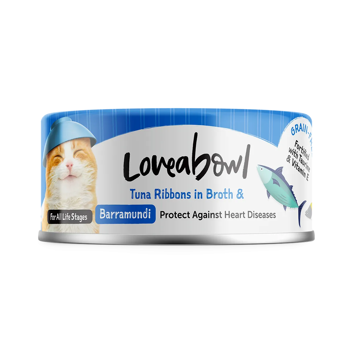 Loveabowl Cat Wet Food Tuna Ribbons & Barramundi in Broth 70g