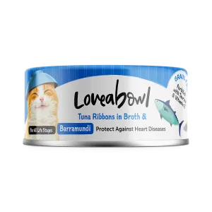 Loveabowl Cat Wet Food Tuna Ribbons & Barramundi in Broth 70g