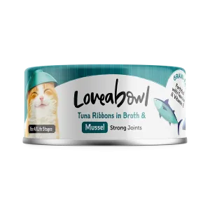 Loveabowl Cat Wet Food Tuna Ribbons & Mussel in Broth 70g