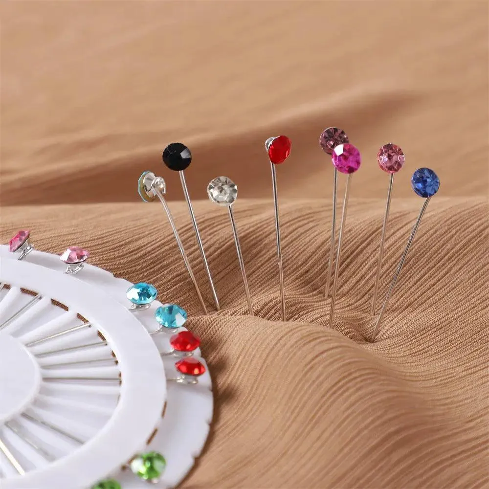 MAC020 Hijab Pin, 30pcs Colorful Crystal Hijab Pins