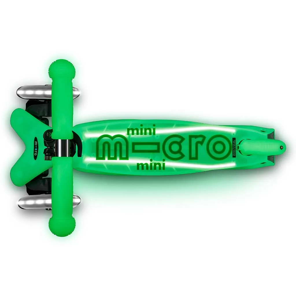 Micro Mini Deluxe Glow LED Plus Scooter - Icy Lime