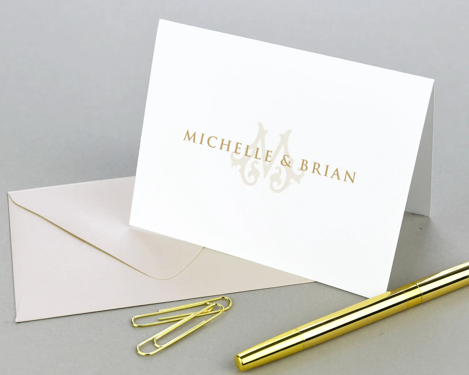 Monogrammed Couples Folded Note Cards