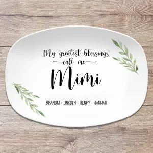 My Greatest Blessings Platter / My Favorite People Green Leaf Platter