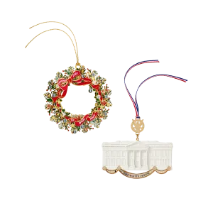 Official 2023 White House Christmas Ornament and Commemorative Ornament, Bundle