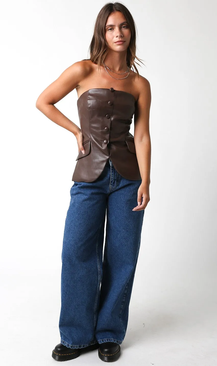 Olivaceous Dorothy Vegan Leather Bustier