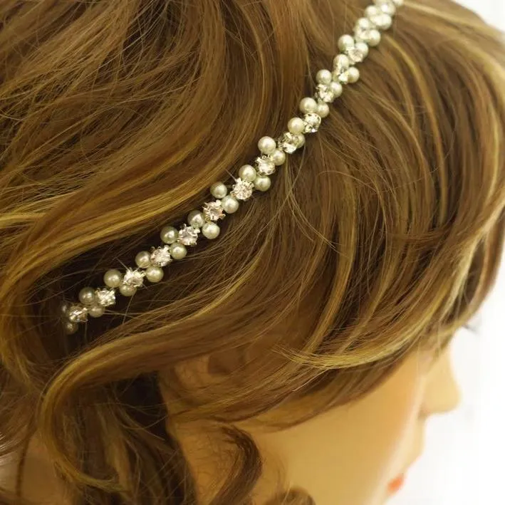 Pearl Crystal Beaded Headband