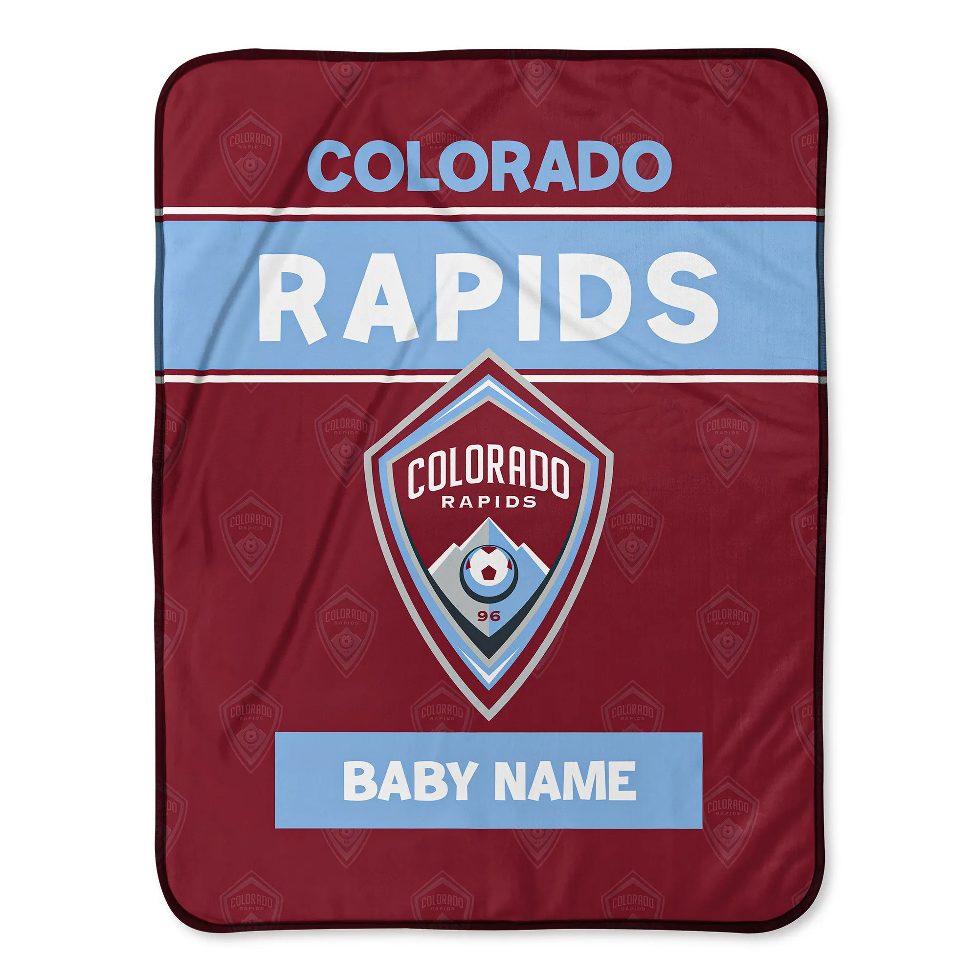 Personalized Colorado Rapids Emblem Baby Pixel Fleece Blanket