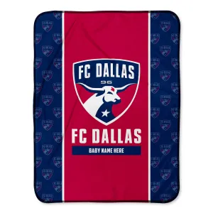 Personalized FC Dallas Icon Baby Pixel Fleece Blanket