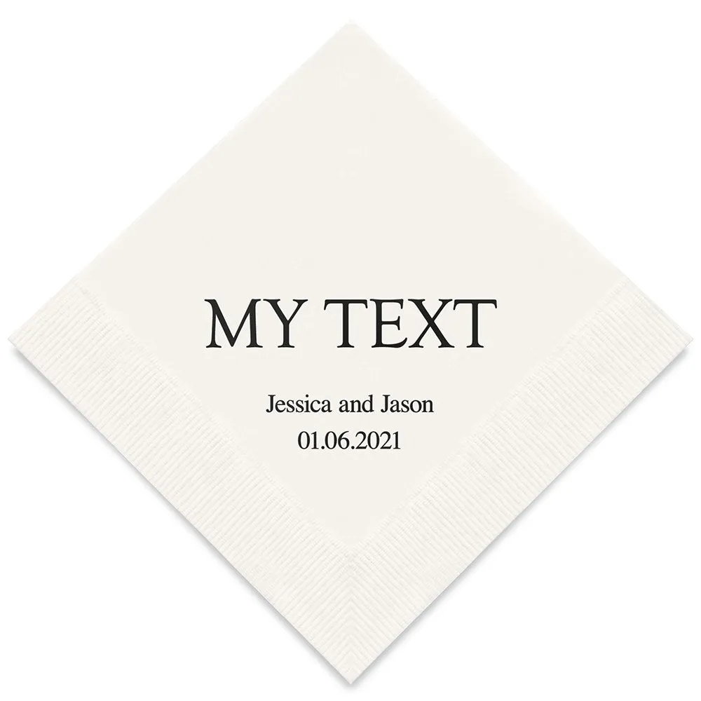 PERSONALIZED FOIL PRINTED PAPER NAPKINS - Custom Word
(50/pkg)