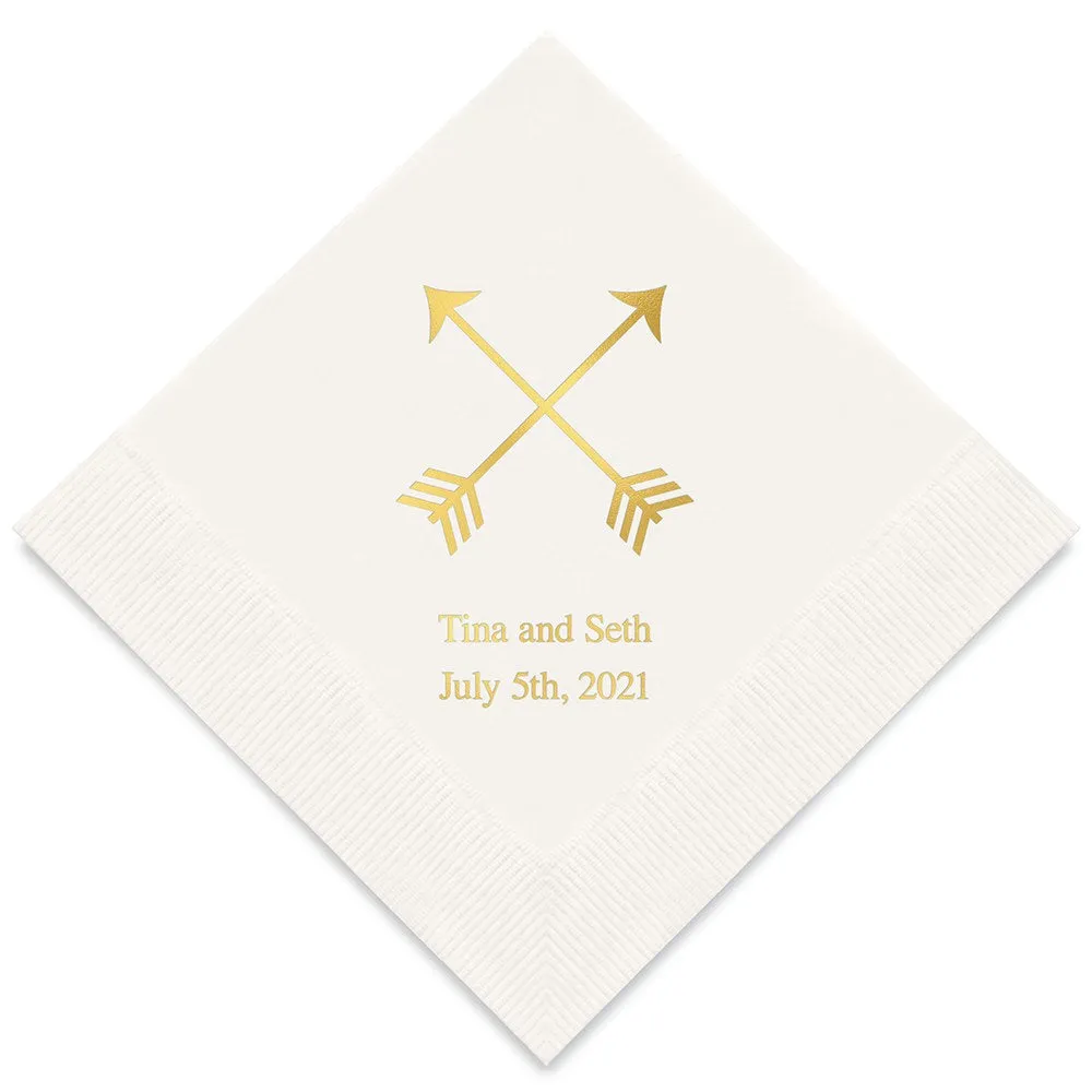 PERSONALIZED FOIL PRINTED PAPER NAPKINS - Double Arrows

(50/pkg)