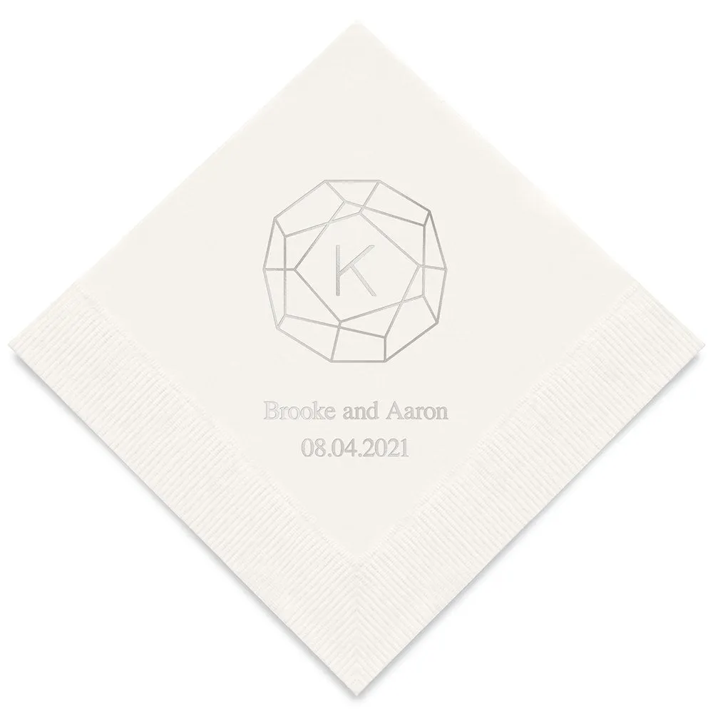 PERSONALIZED FOIL PRINTED PAPER NAPKINS - Gemstone Initial

(50/pkg)