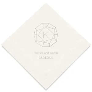 PERSONALIZED FOIL PRINTED PAPER NAPKINS - Gemstone Initial

(50/pkg)