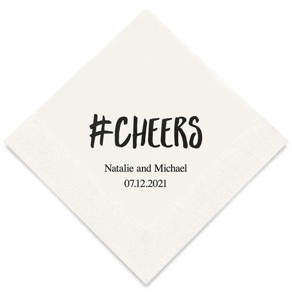 PERSONALIZED FOIL PRINTED PAPER NAPKINS - Hashtag Cheers
(50/pkg)