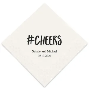 PERSONALIZED FOIL PRINTED PAPER NAPKINS - Hashtag Cheers
(50/pkg)