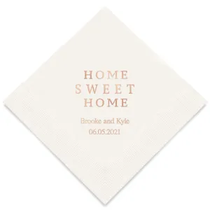 PERSONALIZED FOIL PRINTED PAPER NAPKINS - Home Sweet Home

(50/pkg)