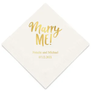 PERSONALIZED FOIL PRINTED PAPER NAPKINS - Marry Me

(50/pkg)