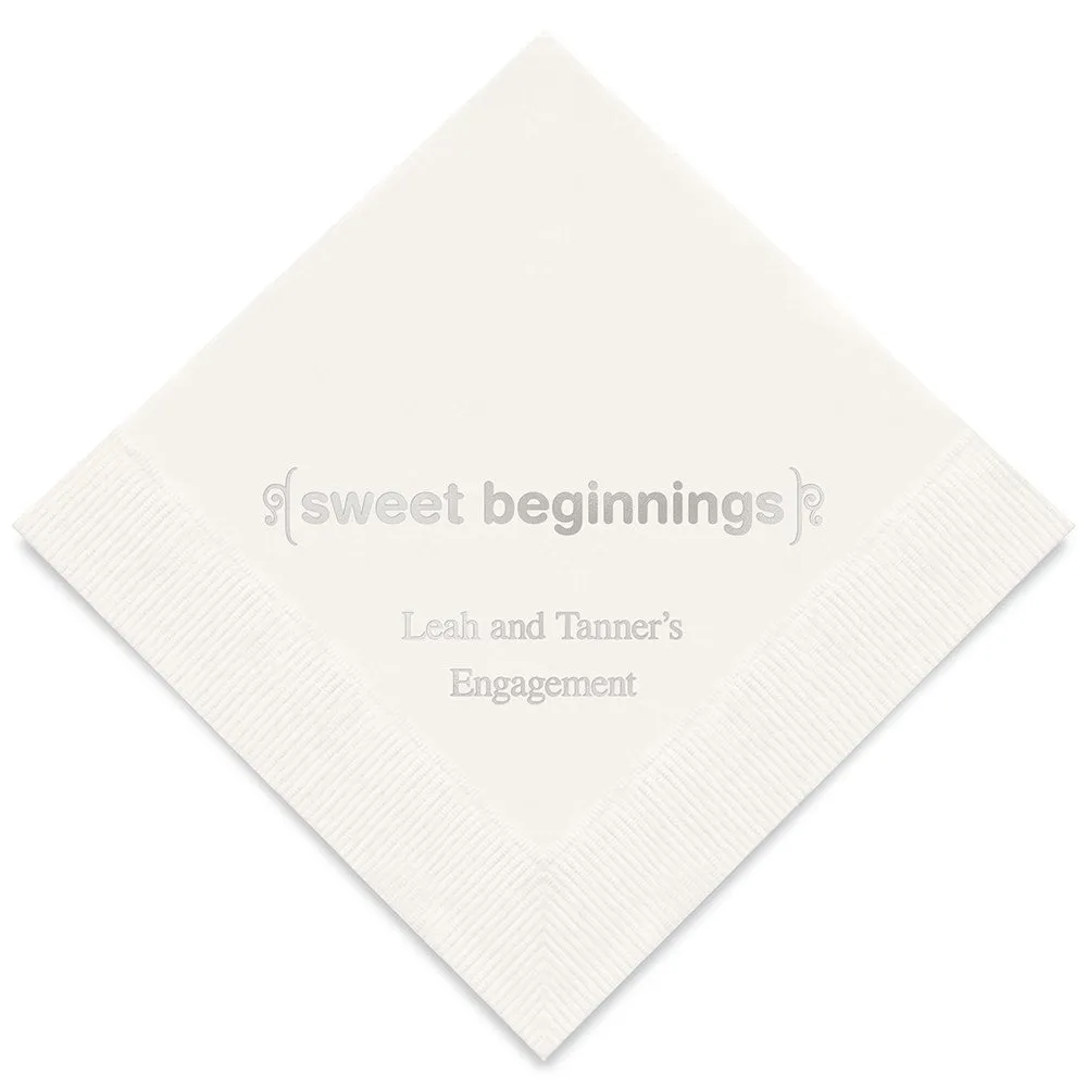 PERSONALIZED FOIL PRINTED PAPER NAPKINS - Sweet Beginnings

(50/pkg)