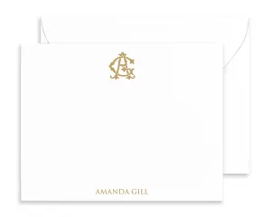 Personalized Monogram Stationery, Initial Note Card Sets