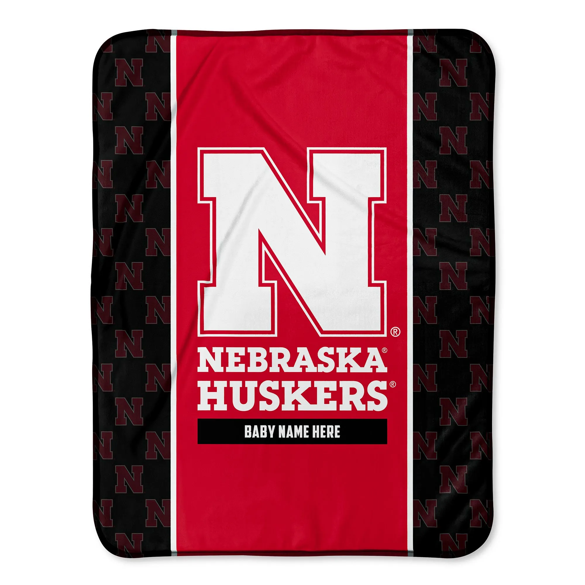 Personalized Nebraska Huskers Icon Baby Pixel Fleece Blanket