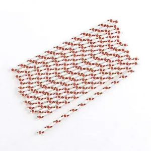 "Sippers" Polka Dot Paper Straws Red (Pack of 75)