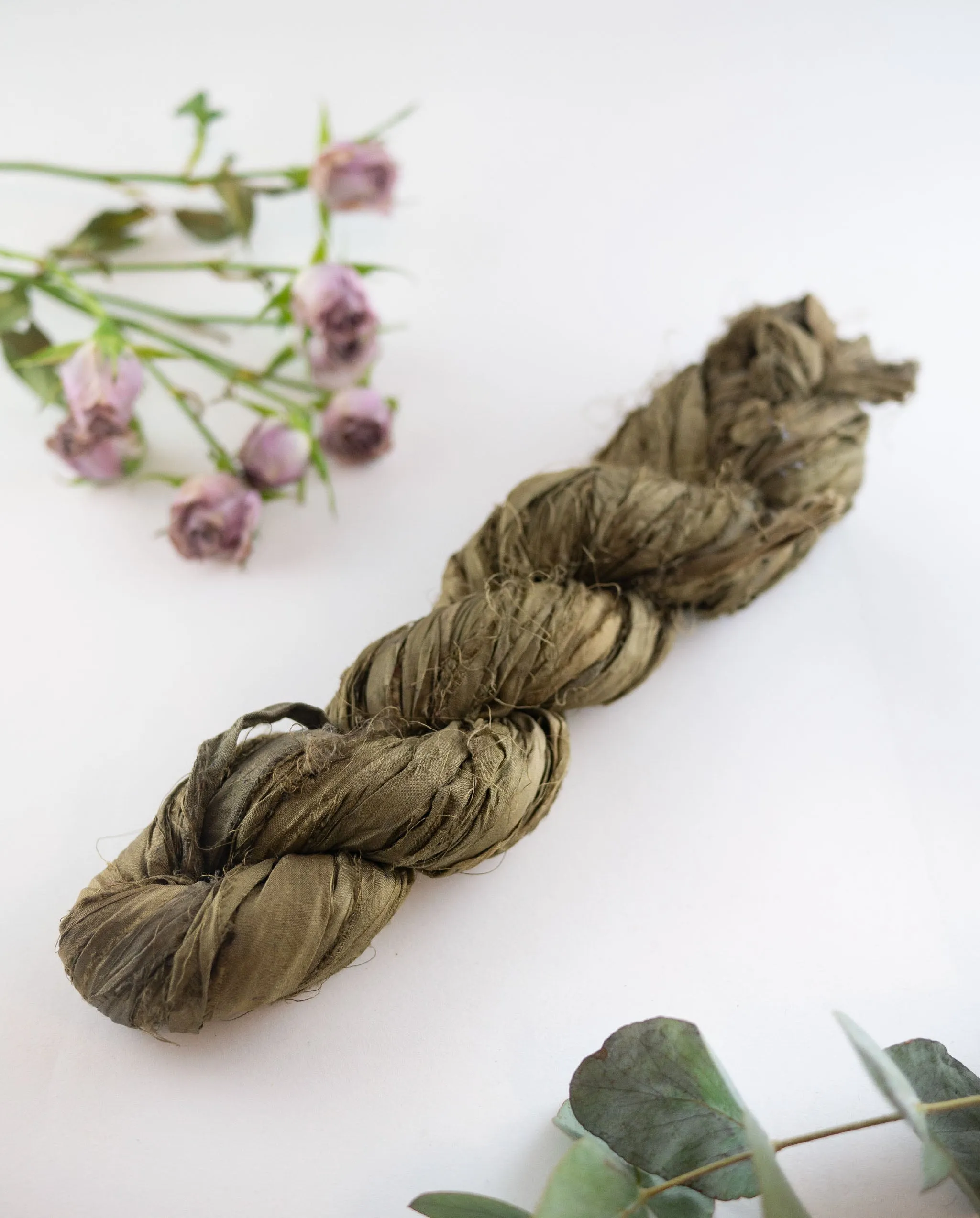 Recycled sari silk ribbon, 100g