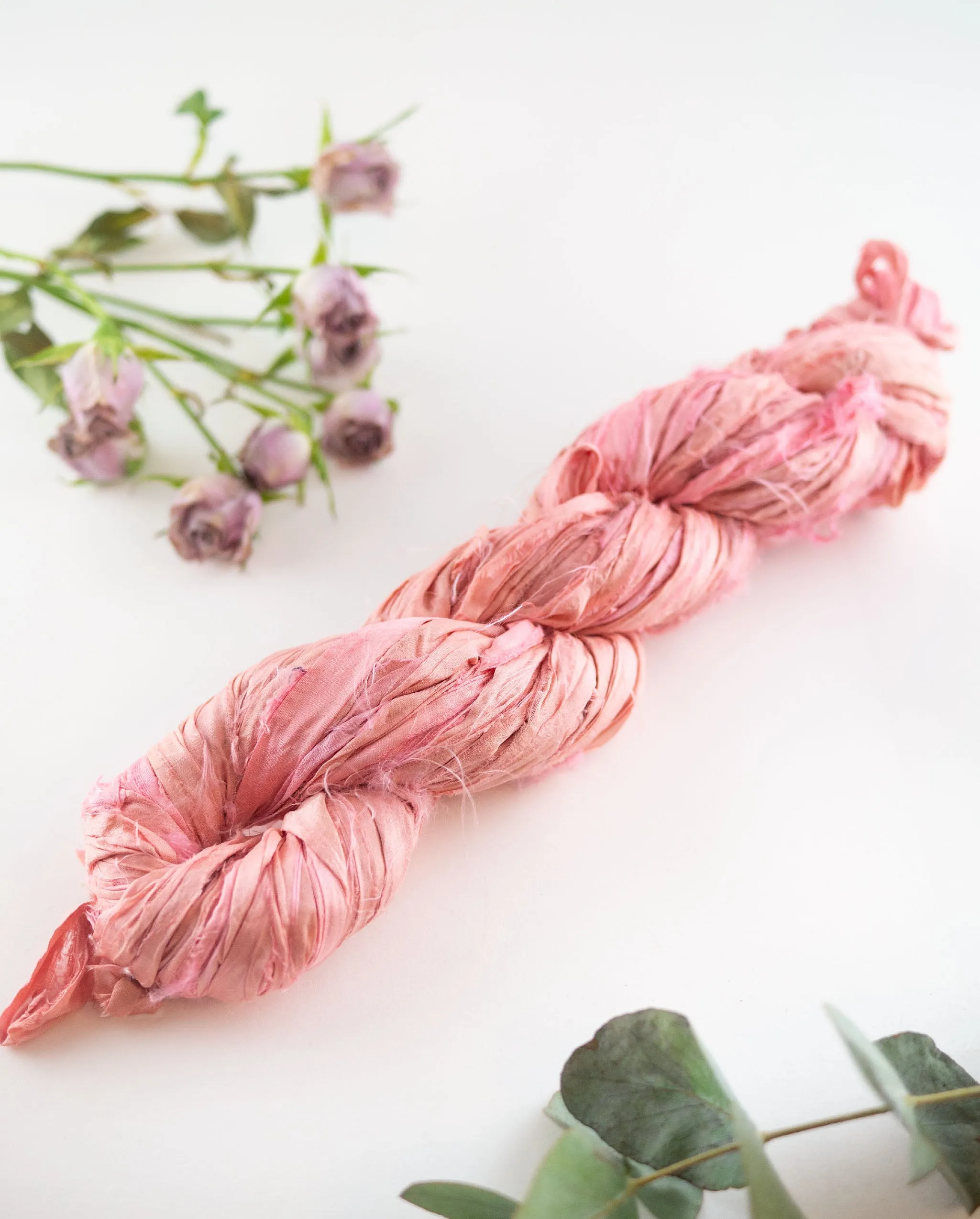 Recycled sari silk ribbon, 100g