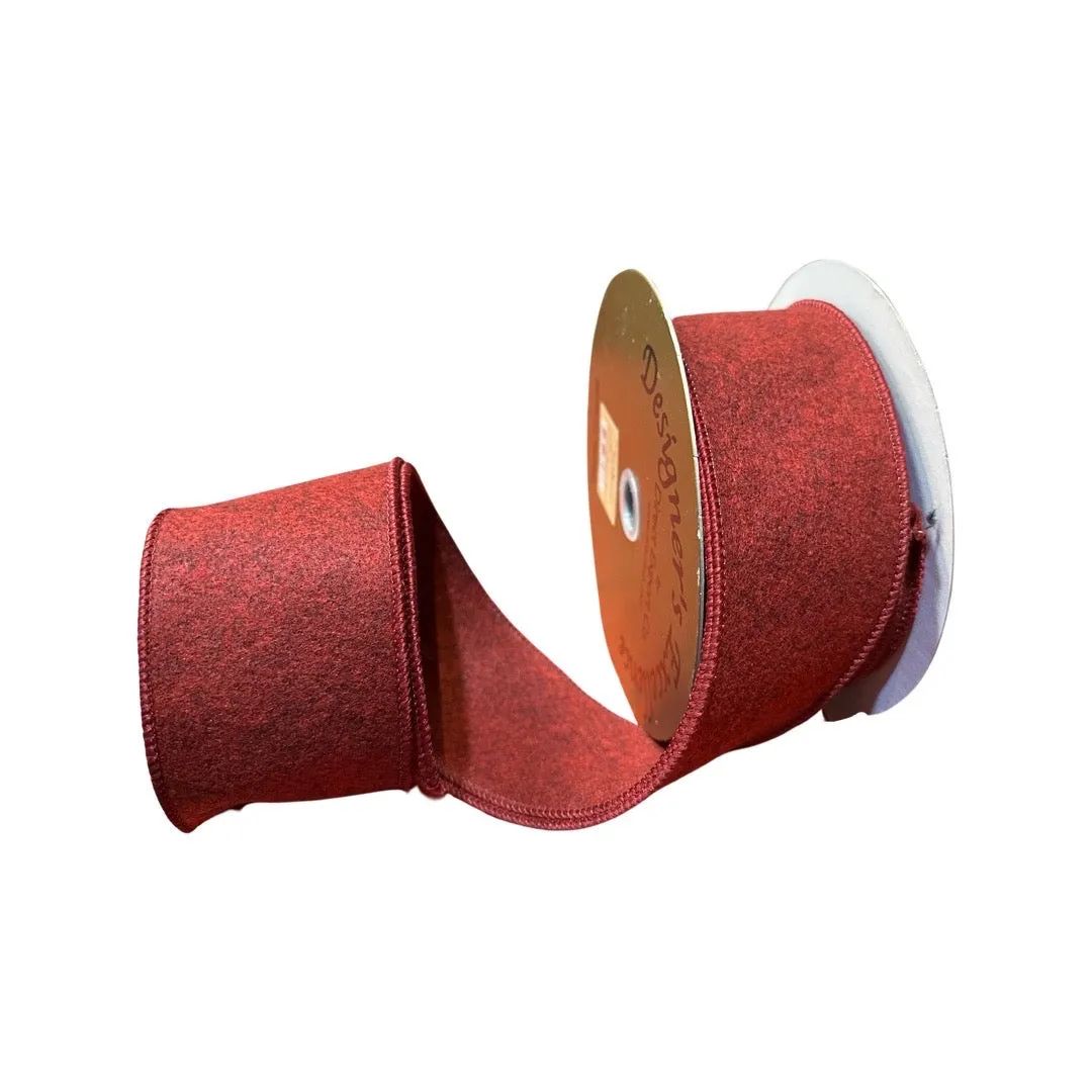 Red Wool Ribbon 2.5"X10YD