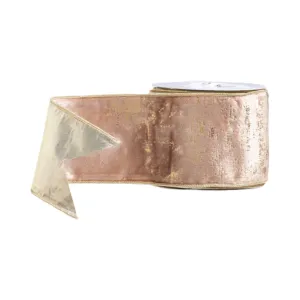 Rose Gold Velvet Ribbon, 4" X 10YD