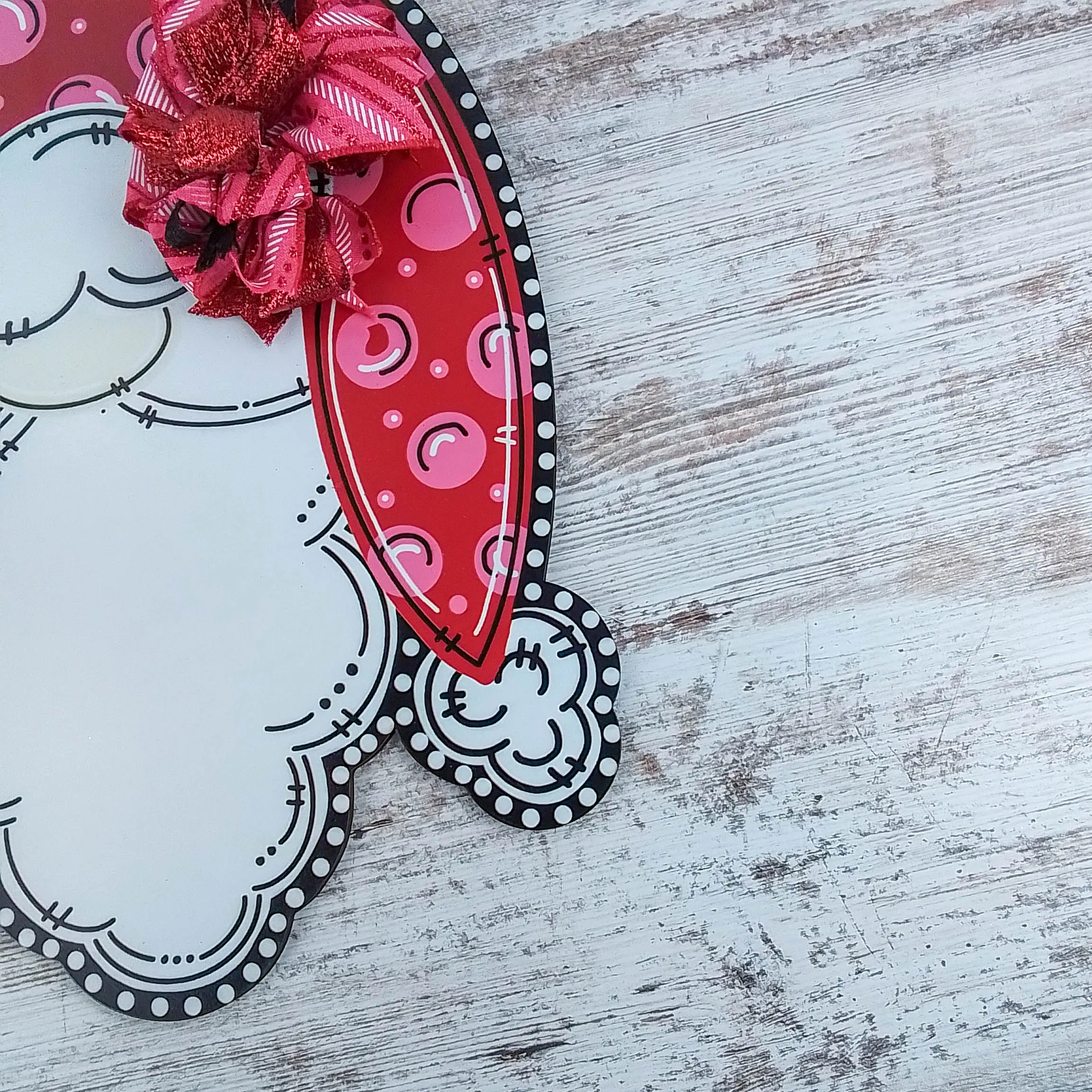 Santa Claus Door Hanger, Christmas Decor, Festive Birch Wood Accessory