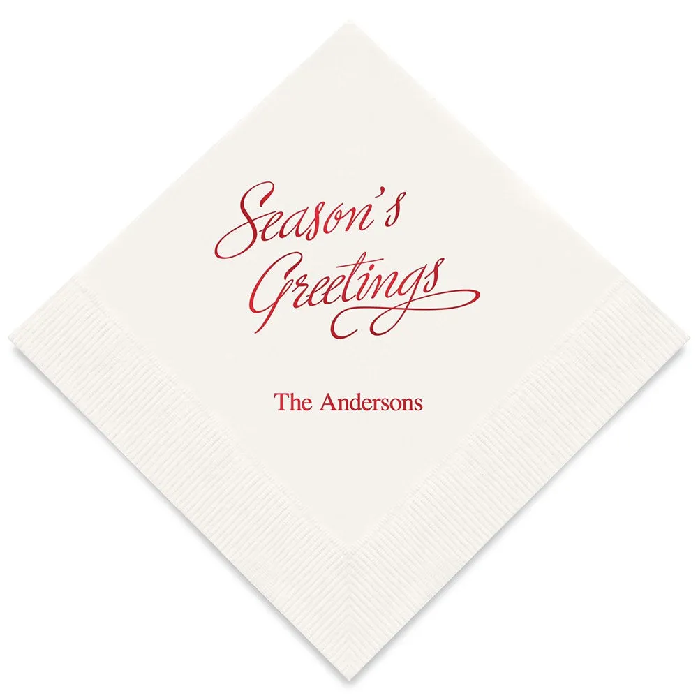 SEASON'S GREETINGS PRINTED NAPKINS (50/pkg)