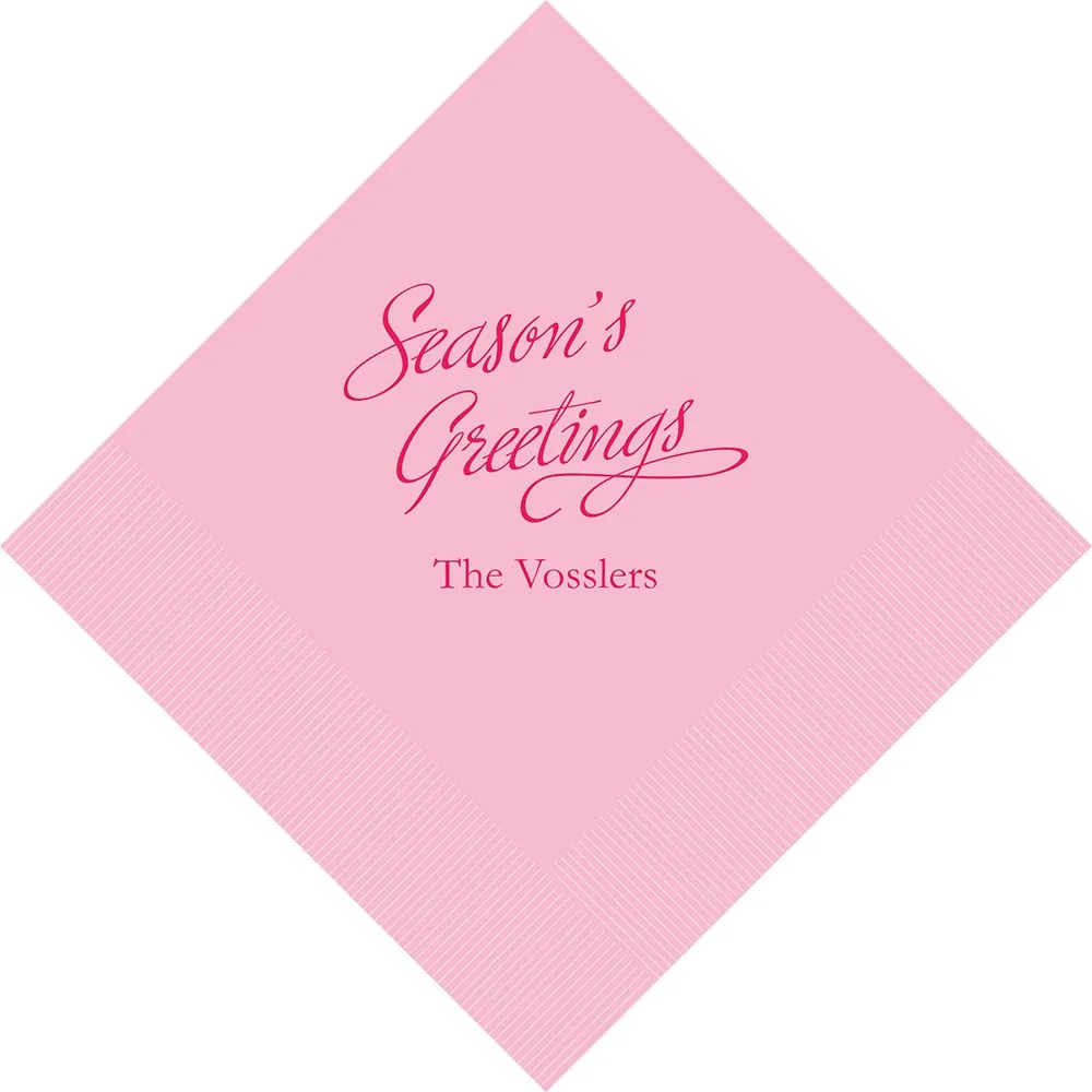 SEASON'S GREETINGS PRINTED NAPKINS (50/pkg)