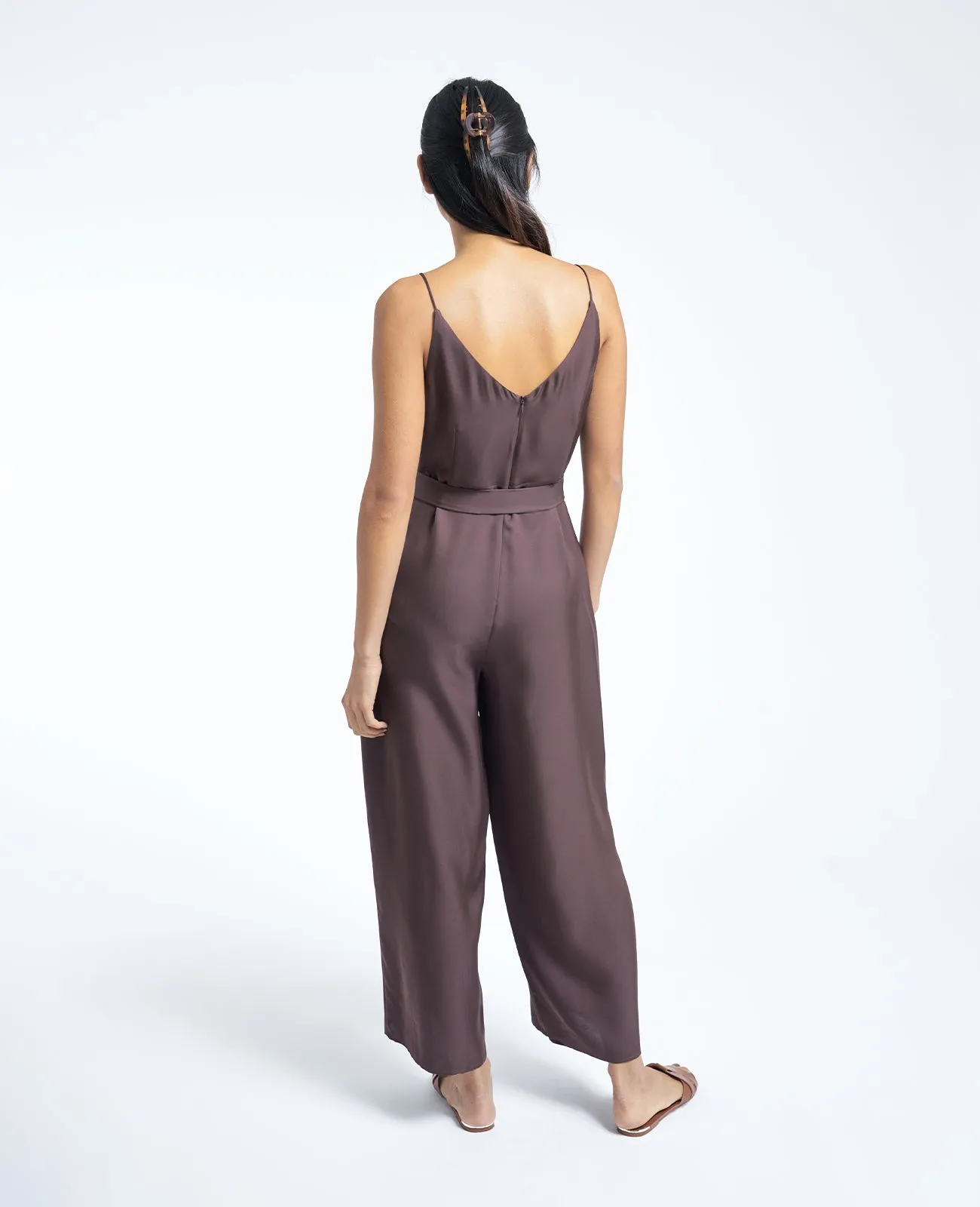 Silk V Neck Camisole Jumpsuit