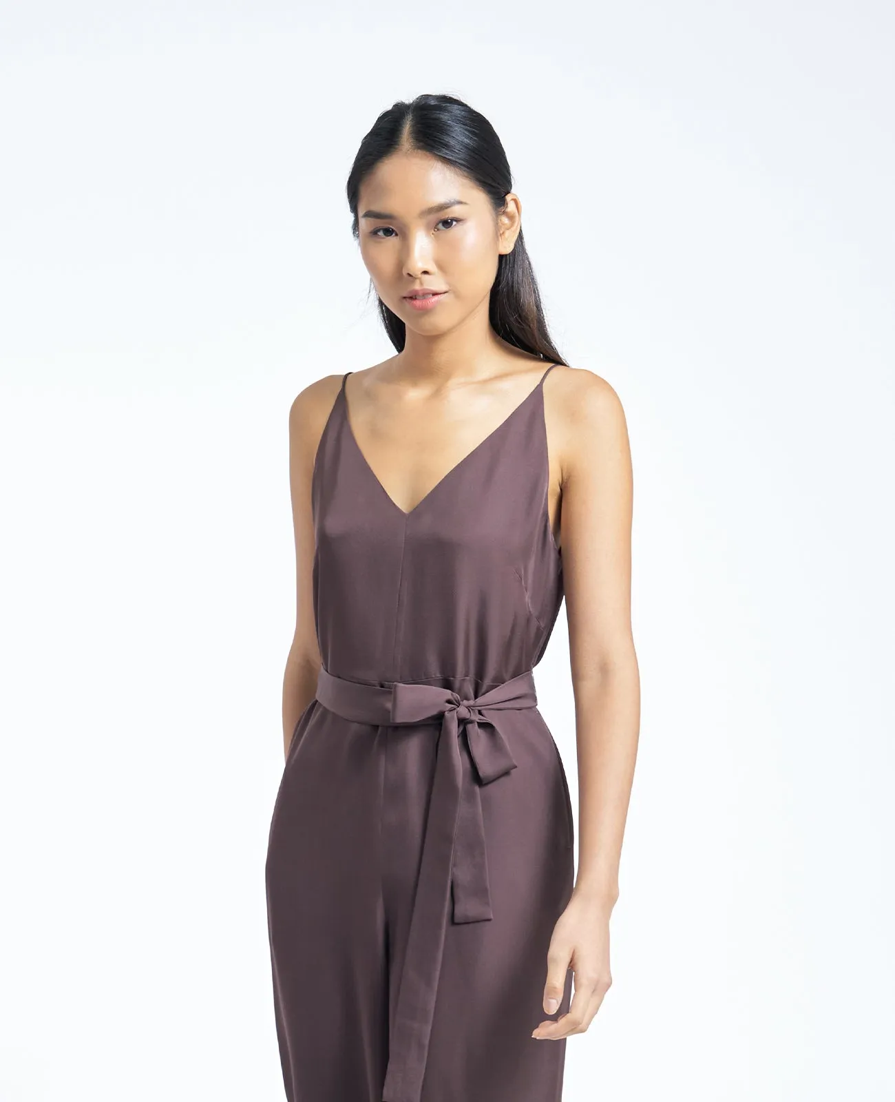 Silk V Neck Camisole Jumpsuit