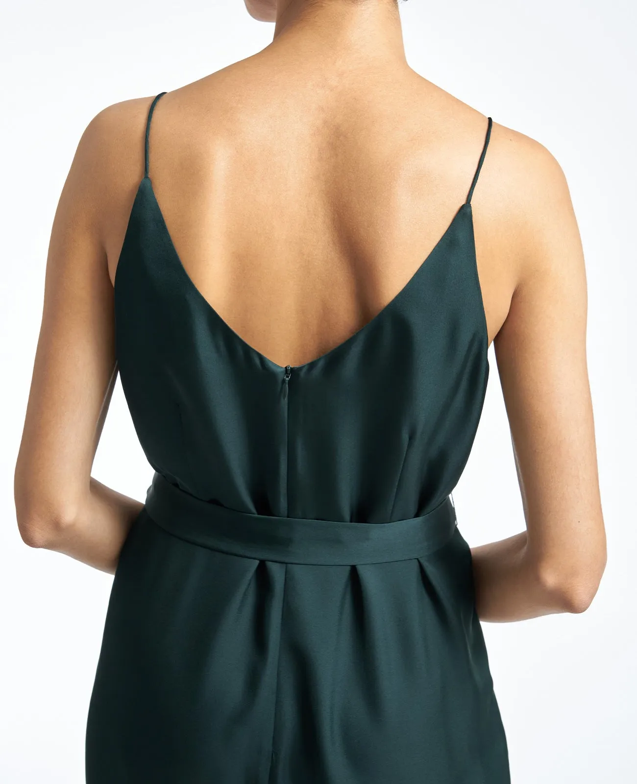 Silk V Neck Camisole Jumpsuit