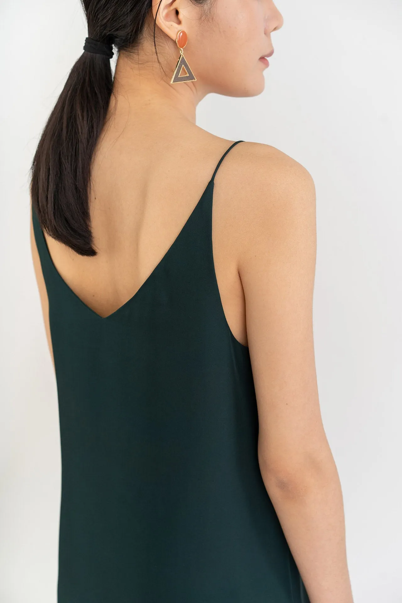 Silk V Neck Slip Dress