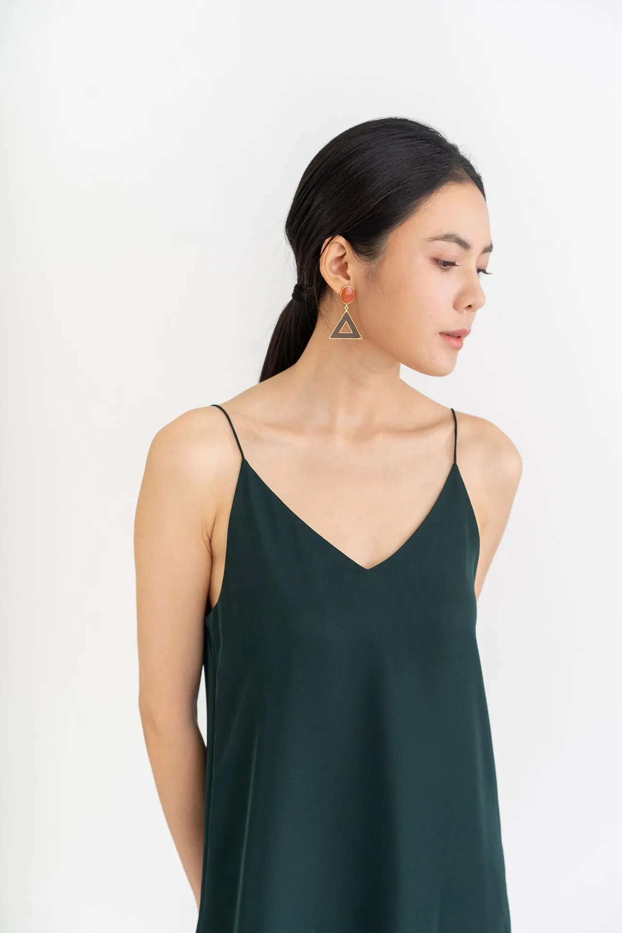 Silk V Neck Slip Dress