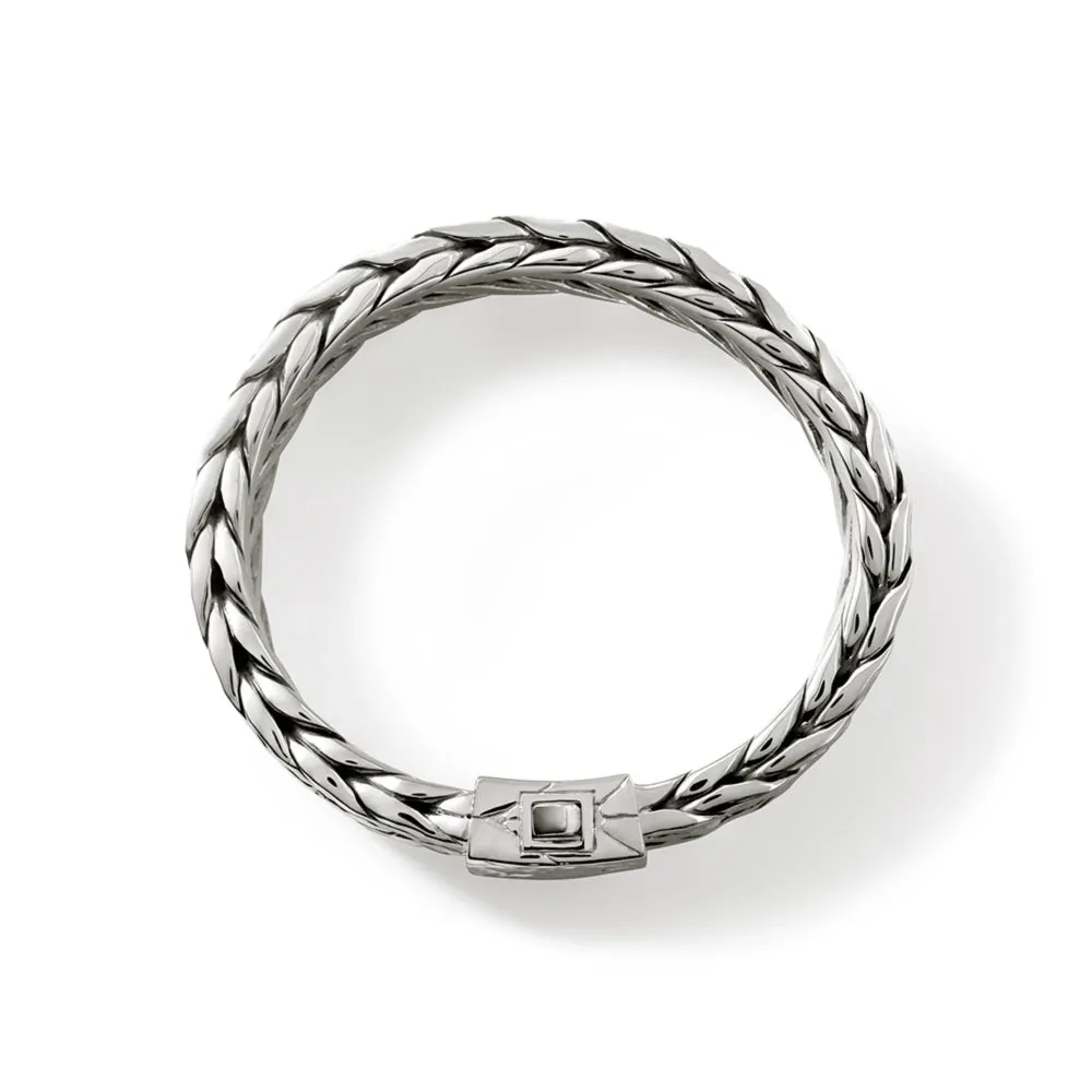 Sterling Silver Hammered Wide Bracelet