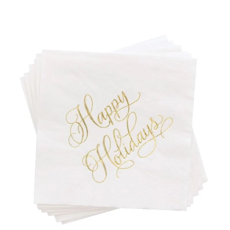 SUGAR PAPER | Happy Holidays Cocktail Napkin Set (20pcs)