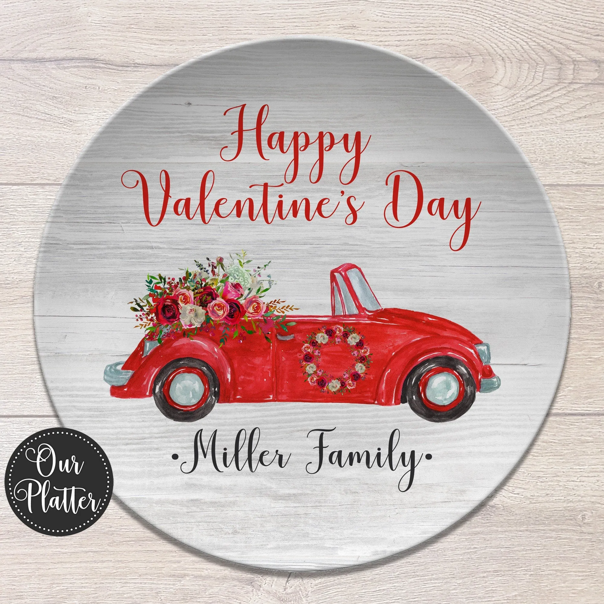 Teacher Valentine Personalized Plates