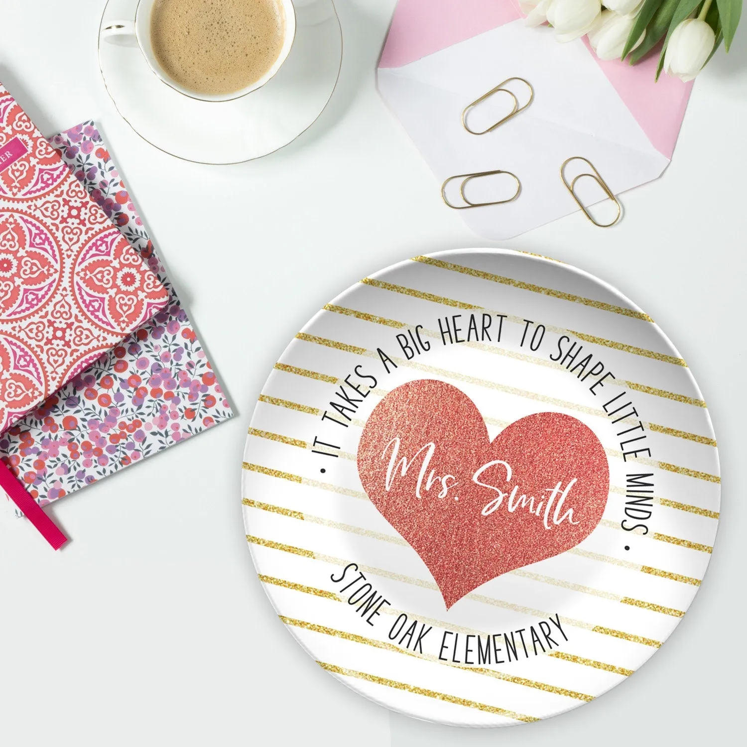 Teacher Valentine Personalized Plates